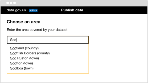 New autocomplete functionality to help users adding the location for their dataset